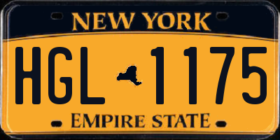 NY license plate HGL1175