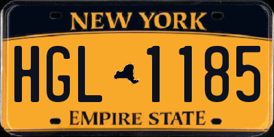 NY license plate HGL1185