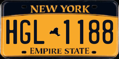 NY license plate HGL1188