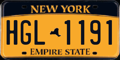 NY license plate HGL1191