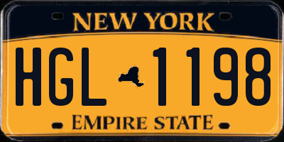 NY license plate HGL1198