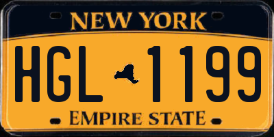 NY license plate HGL1199