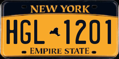 NY license plate HGL1201