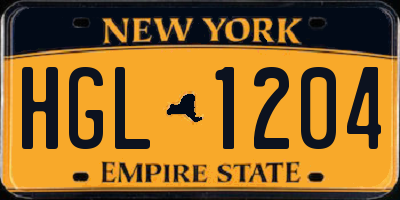 NY license plate HGL1204