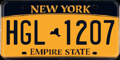 NY license plate HGL1207