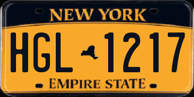 NY license plate HGL1217