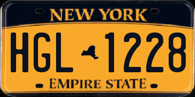 NY license plate HGL1228