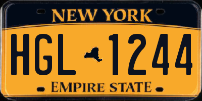 NY license plate HGL1244