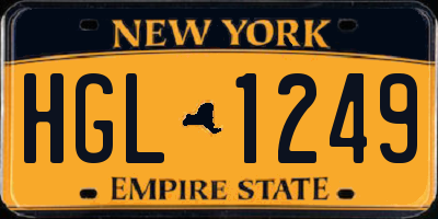 NY license plate HGL1249
