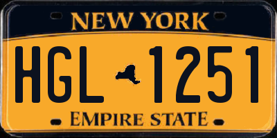 NY license plate HGL1251