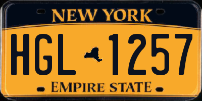 NY license plate HGL1257