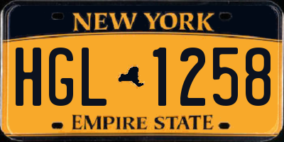 NY license plate HGL1258