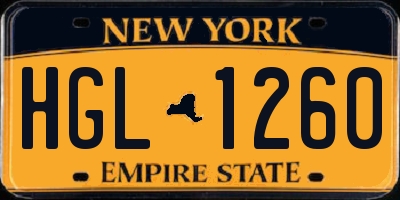 NY license plate HGL1260