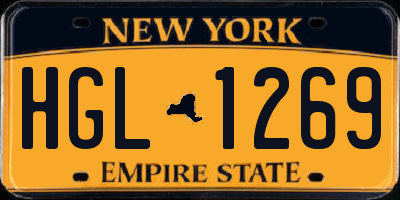 NY license plate HGL1269