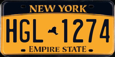 NY license plate HGL1274