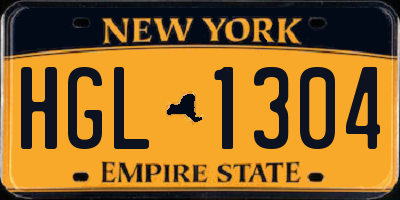 NY license plate HGL1304