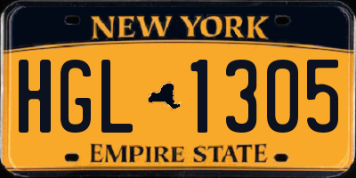 NY license plate HGL1305