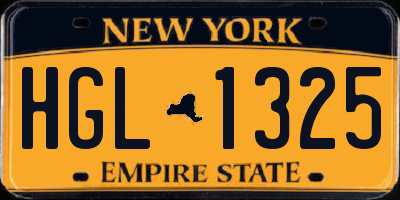 NY license plate HGL1325