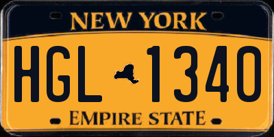 NY license plate HGL1340