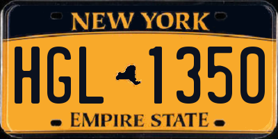 NY license plate HGL1350