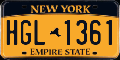 NY license plate HGL1361