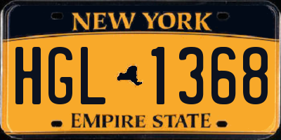 NY license plate HGL1368