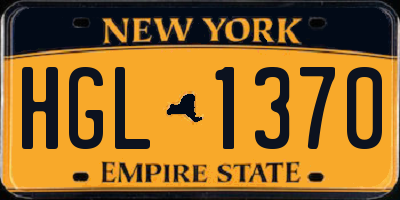 NY license plate HGL1370