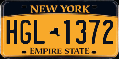 NY license plate HGL1372