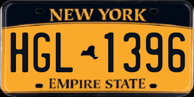 NY license plate HGL1396