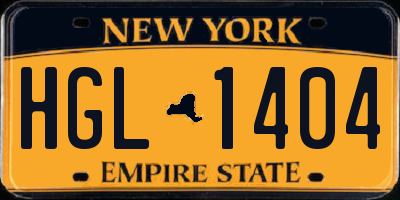 NY license plate HGL1404