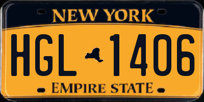 NY license plate HGL1406