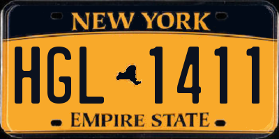 NY license plate HGL1411