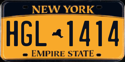 NY license plate HGL1414