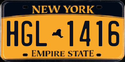 NY license plate HGL1416