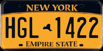 NY license plate HGL1422