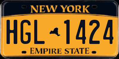 NY license plate HGL1424