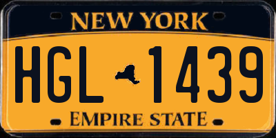 NY license plate HGL1439