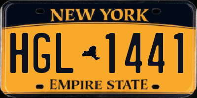 NY license plate HGL1441