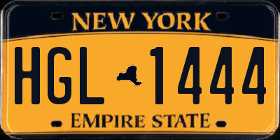 NY license plate HGL1444