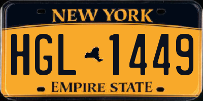 NY license plate HGL1449