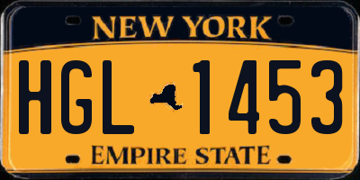 NY license plate HGL1453