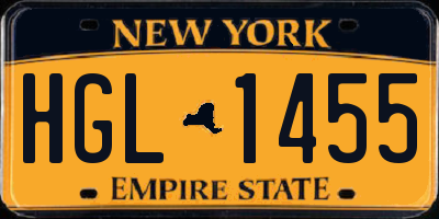 NY license plate HGL1455