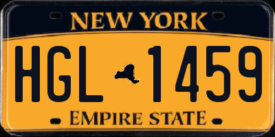 NY license plate HGL1459