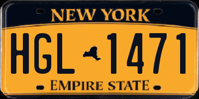 NY license plate HGL1471