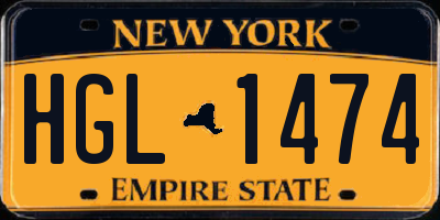 NY license plate HGL1474