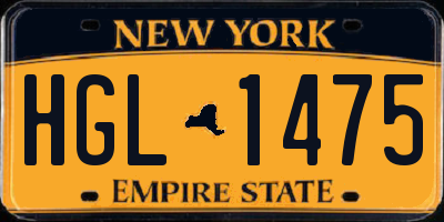NY license plate HGL1475