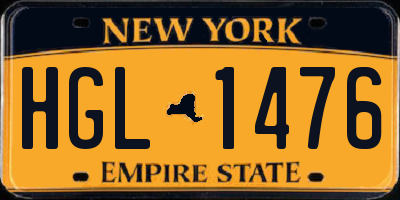 NY license plate HGL1476