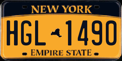 NY license plate HGL1490