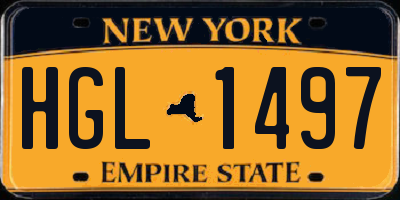 NY license plate HGL1497
