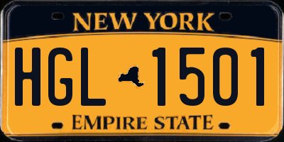 NY license plate HGL1501